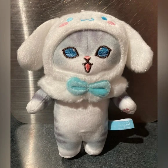 🐶 🐱 17cm Sanrio Mofusand Cat Cross-Dressing Cinnamoroll White Puppy Plush Doll - Picture 1 of 9